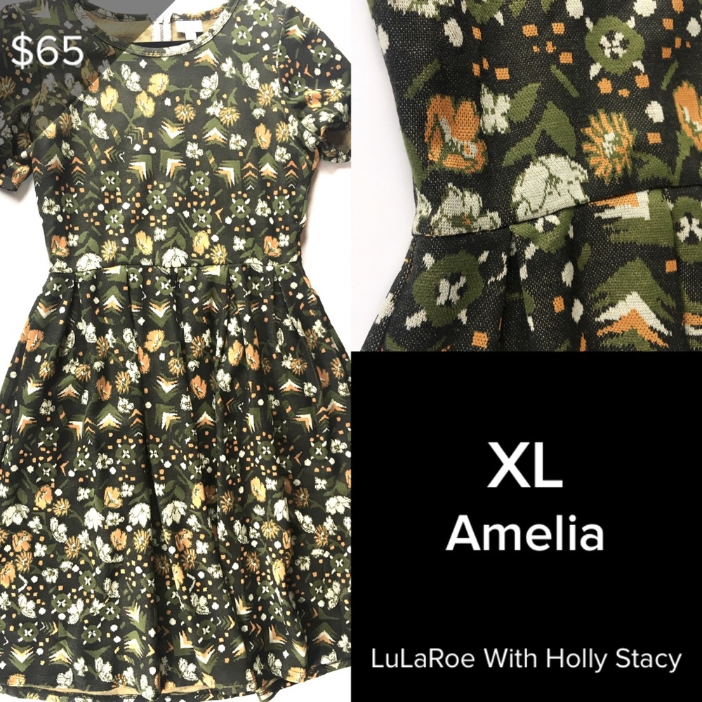 LuLaRoe Amelia dress floral print. Has pockets!